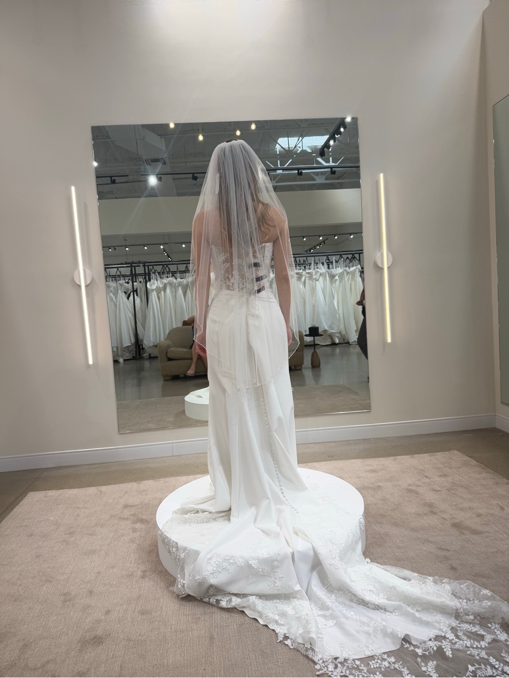 LUV Bridal Veil with Beaded Edge - White